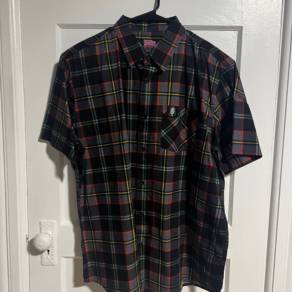 Middle of beyond, Bill and Ted’s Men's Multicolor Plaid Button Down Shirt